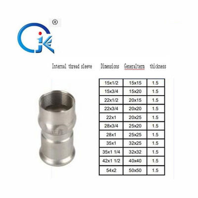 Raccord de tuyau à douille en acier inoxydable DN54 polissage de surface